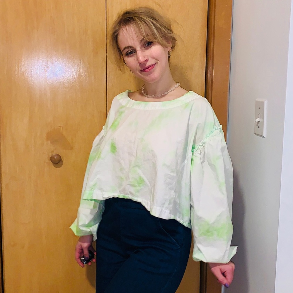 Free People Handmade Tie Dye Blouse